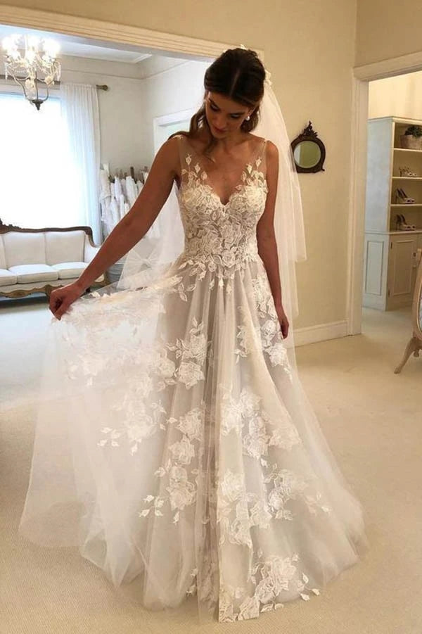 floor length wedding dress